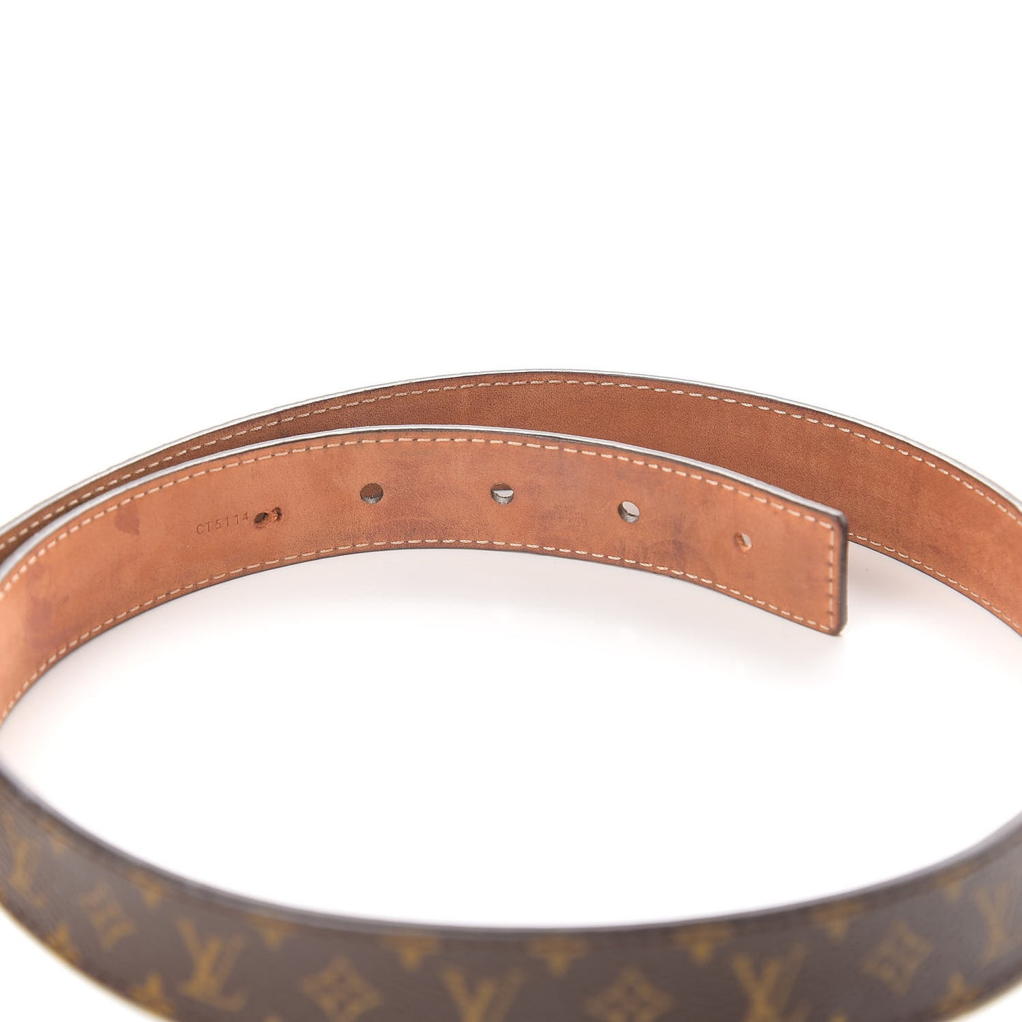 Calfskin Monogram 30mm LV Initiales Reversible Belt 75 30 Black