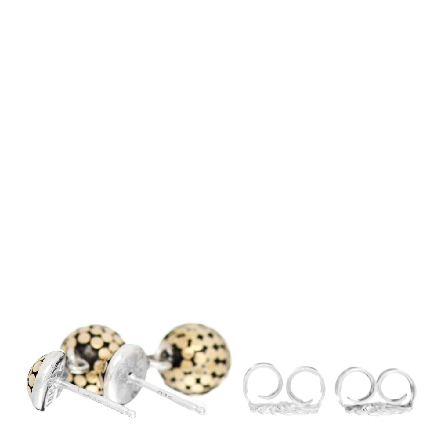 Sterling Silver 18K Yellow Gold Dot Drop Earrings