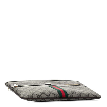 Gucci GG Supreme Monogram Large Ophidia Pouch Clutch Brown 3 of 4