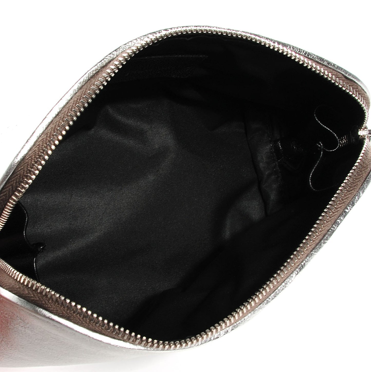 Metallic Leather Belle de Jour Cosmetic Case Dark Silver