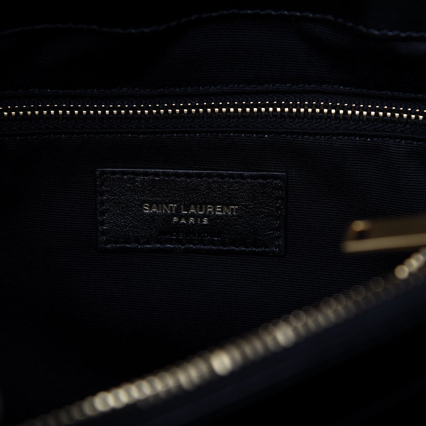 Calfskin Y Quilted Monogram Medium Loulou Chain Satchel Black