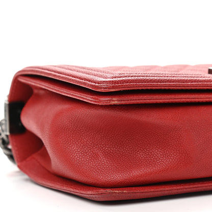 Chanel Caviar Quilted Medium Boy Flap Dark Red 16 of 17