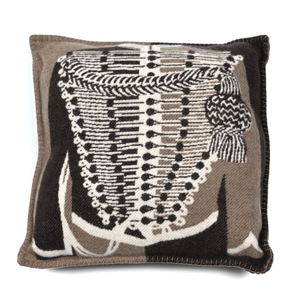 Hermes Wool Cashmere Brandebourgs Pillow Ecorce 1 of 3