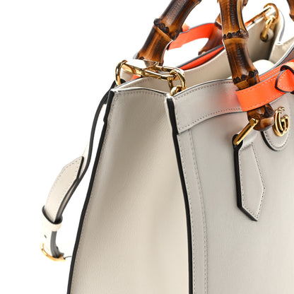 Gucci Wonka Grain Calfskin Small Diana Tote Bag Mystic White Orange Fluo 12 of 12