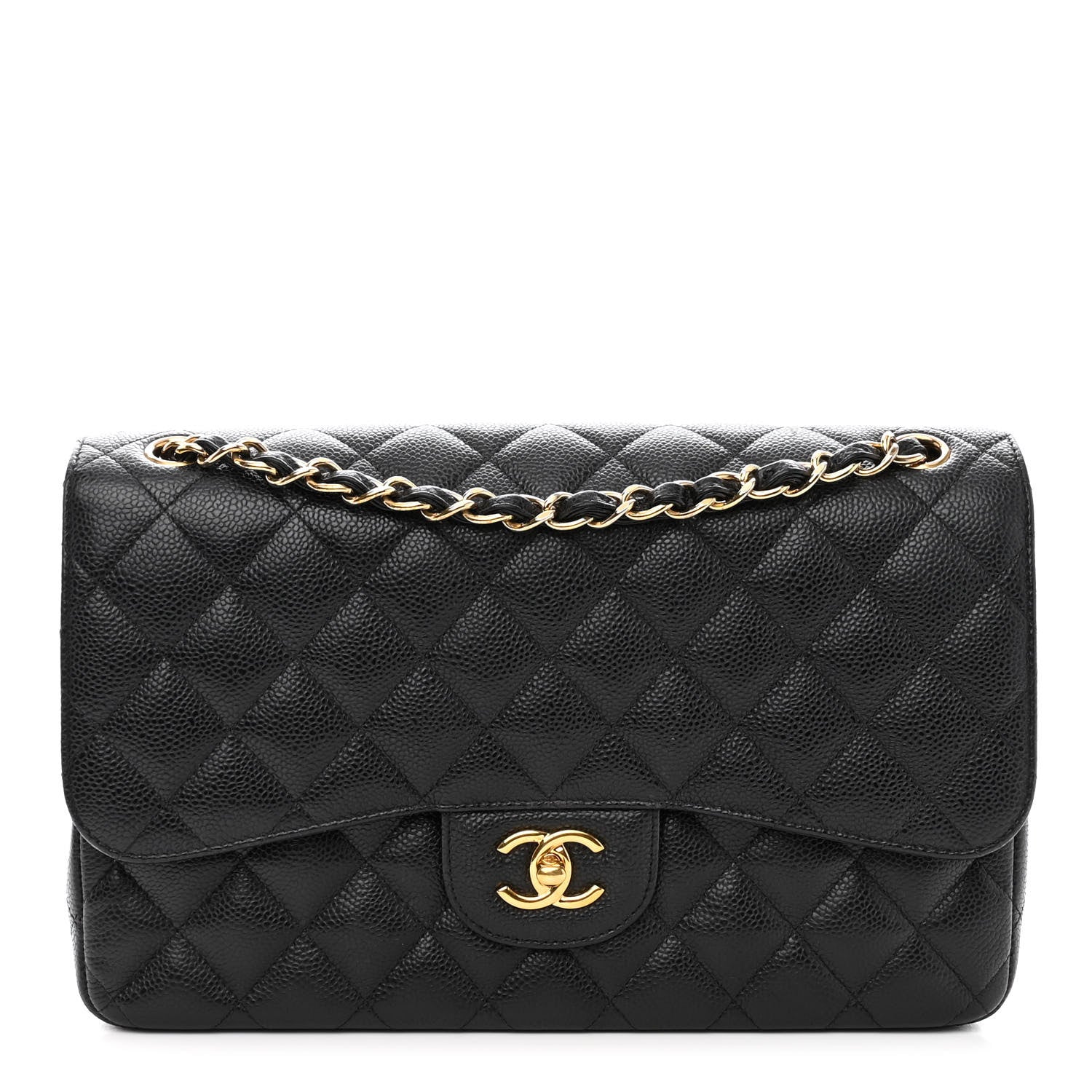 Chanel Caviar Quilted Jumbo Double Flap Black 1 of 10