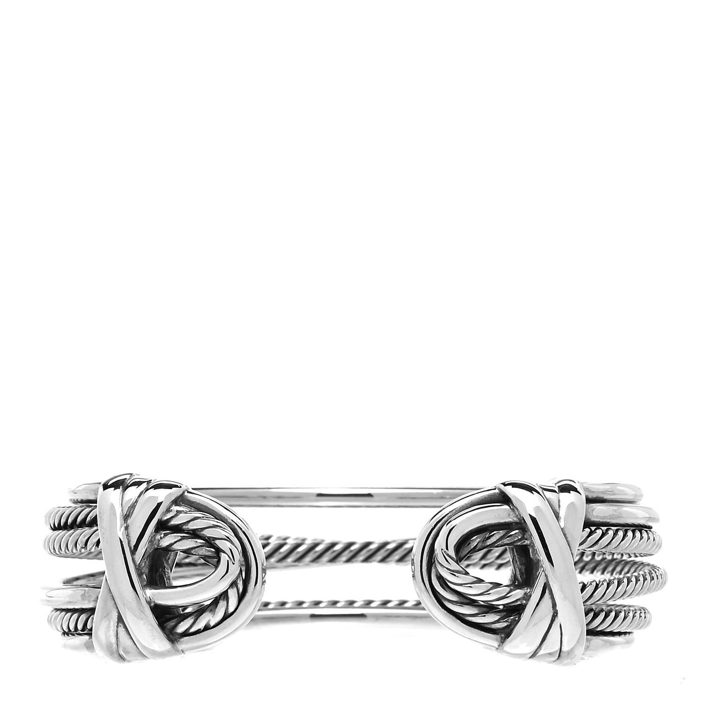 Sterling Silver Narrow Crossover Cuff Bracelet