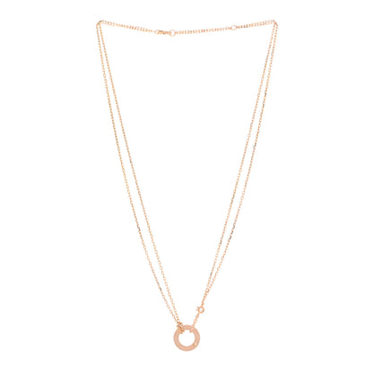 Cartier 18K Pink Gold 2 Diamond LOVE Necklace 3 of 5