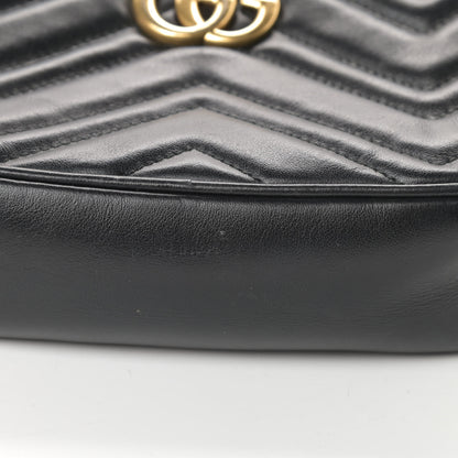 Gucci Calfskin Matelasse Mini GG Marmont Chain Shoulder Bag Black 14 of 18