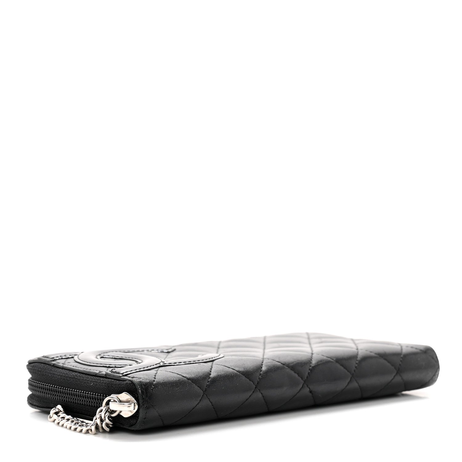 Chanel Calfskin Quilted Cambon Large Gusset Zip Around Wallet Black 4 of 8