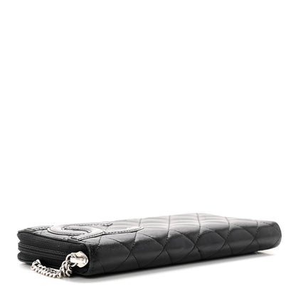 Chanel Calfskin Quilted Cambon Large Gusset Zip Around Wallet Black 4 of 8