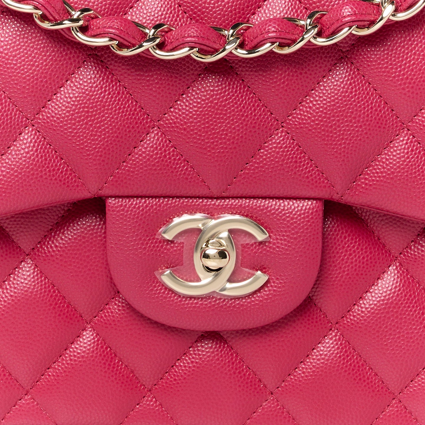 Caviar Quilted Jumbo Double Flap Dark Pink