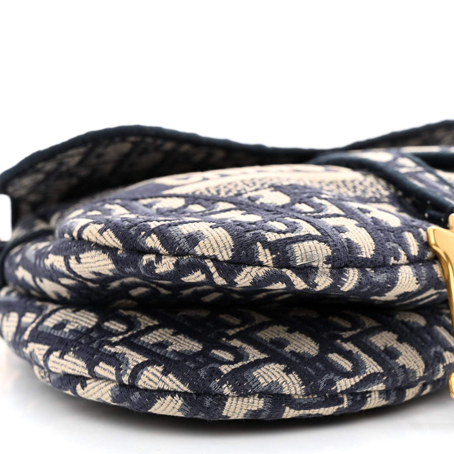 Christian Dior Oblique Embroidered Saddle Bag Blue 9 of 14
