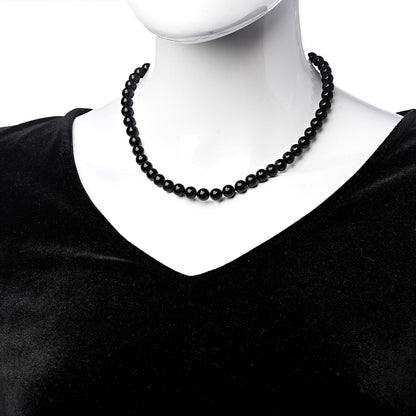 Tiffany Sterling Silver Black Onyx Bead Toggle Necklace 2 of 4