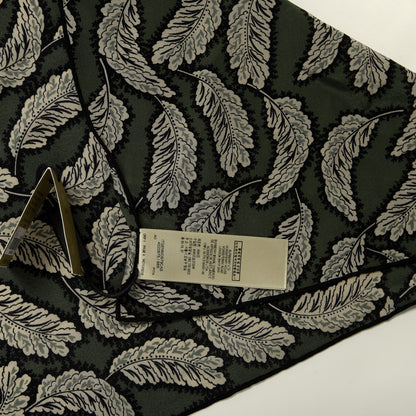 Burberry Silk Leaf Print Scarf Dusty Green 5 of 5