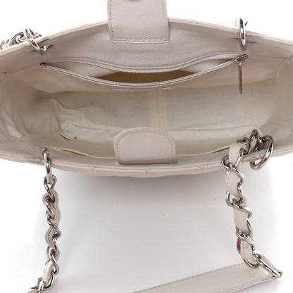 Chanel Caviar Quilted Petit Shopping Tote PST White 5 of 19