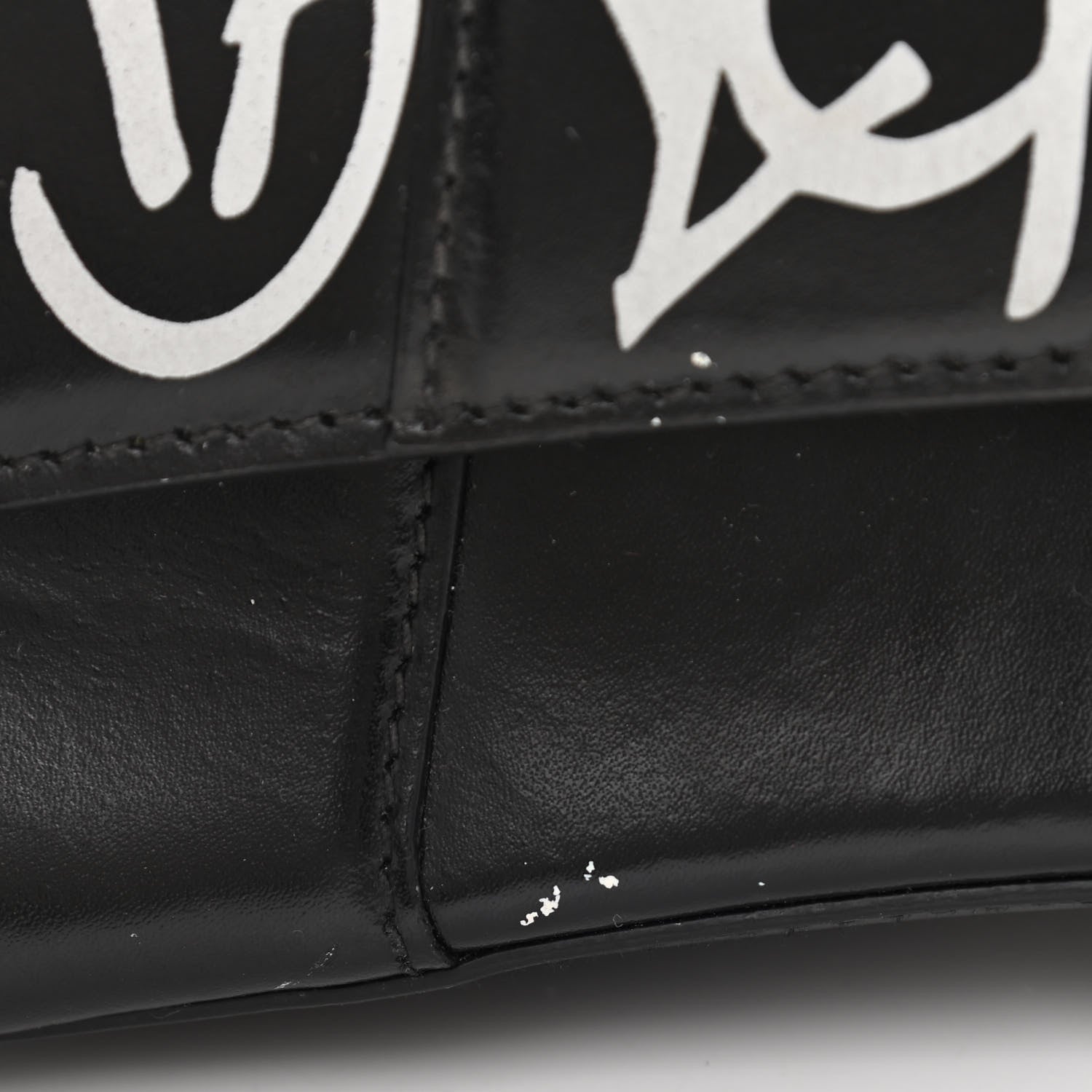 Balenciaga Shiny Box Calfskin Graffiti Logo Small Hourglass Top Handle Bag Black Silver 6 of 17