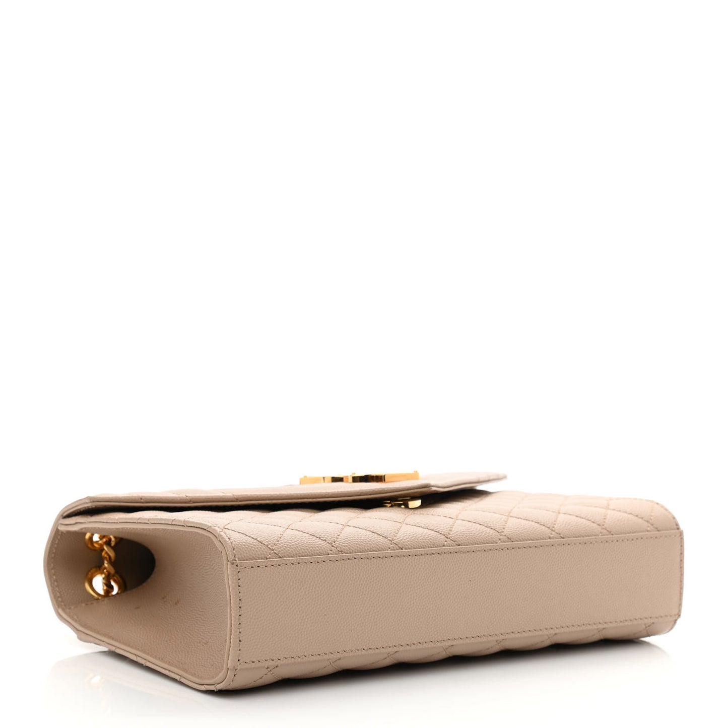 Grain De Poudre Textured Mixed Matelasse Medium Triquilt Monogram Satchel Dark Beige