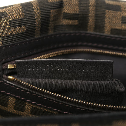Fendi Fabric Jacquard FF 1974 Medium Baguette Tobacco Moro Black 7 of 10