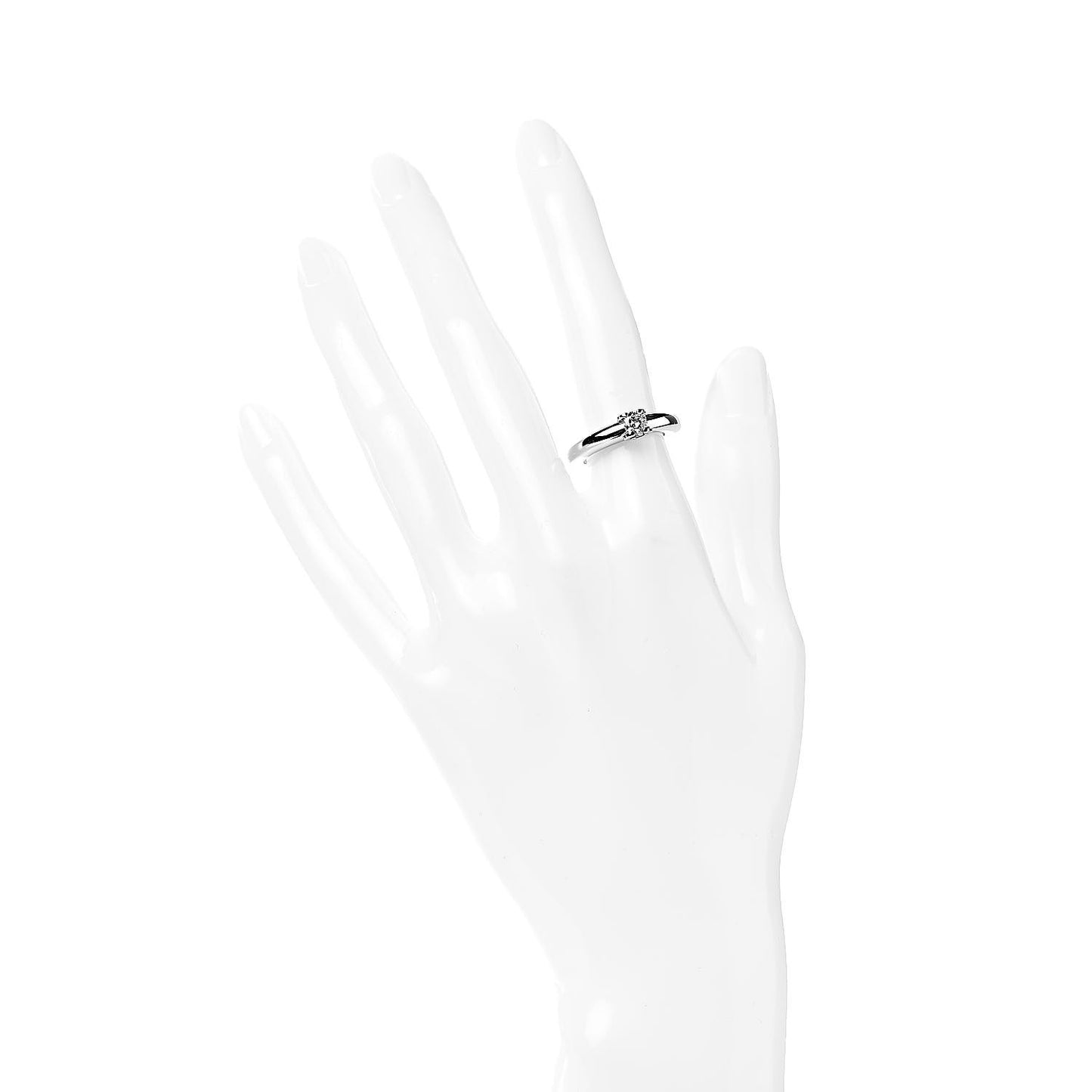 18K White Gold Diamond .27ct Louis Ring 52 6