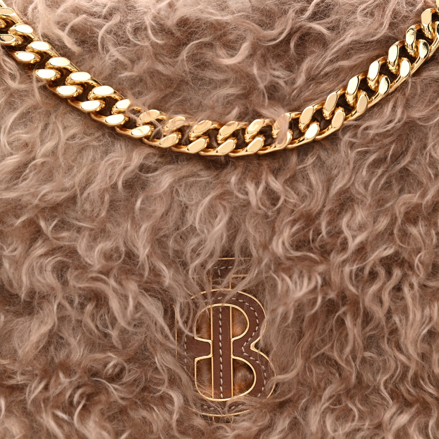 Burberry Mohair TB Lola Bag Camel 8 of 10