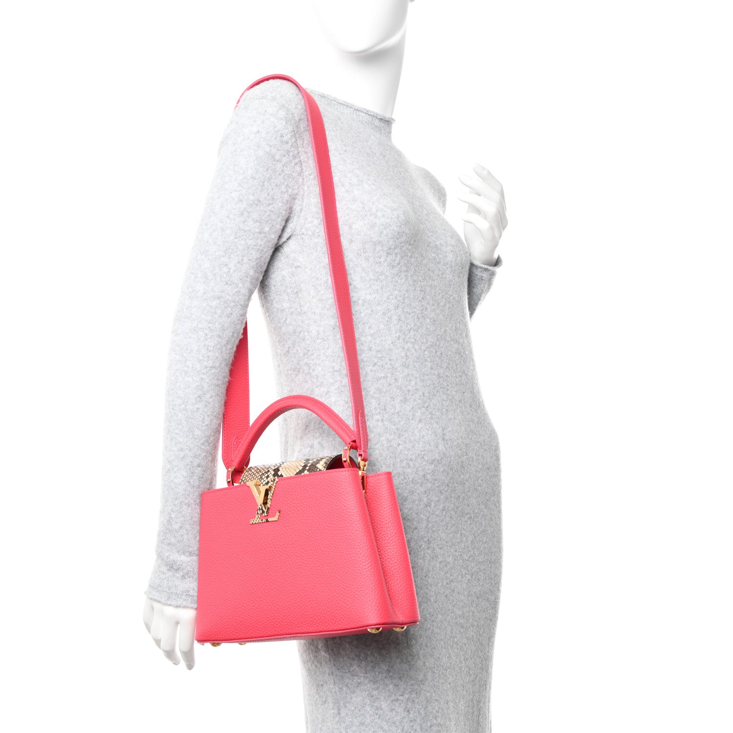 Louis Vuitton Taurillon Snakeskin Capucines BB Rose Berlingot 2 of 10