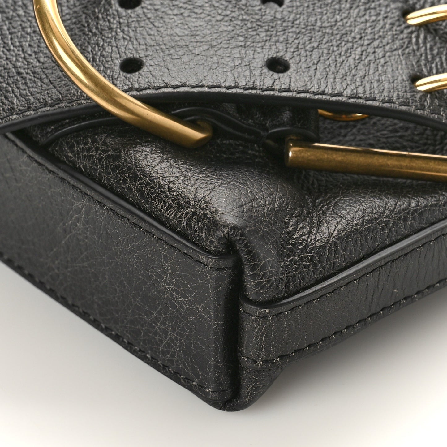 Aged Calfskin Mini Voyou Boyfriend Party Bag Black