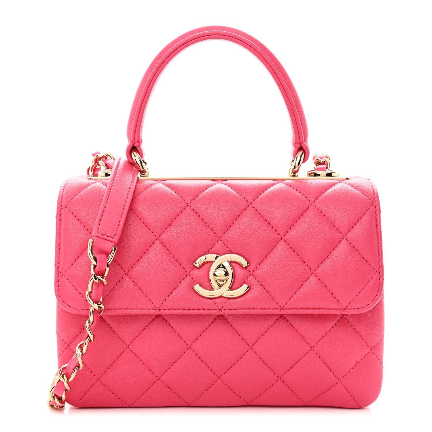 Chanel Lambskin Quilted Small Trendy CC Flap Dual Handle Bag Pink 1 of 10