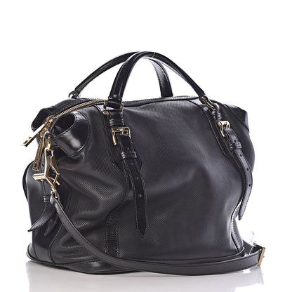 Burberry Calfskin Perforated Ellers Satchel Black 3 of 31