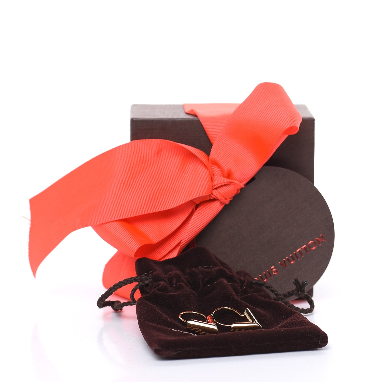 Louis Vuitton Brass Essential V Hoop Earrings Gold 5 of 5