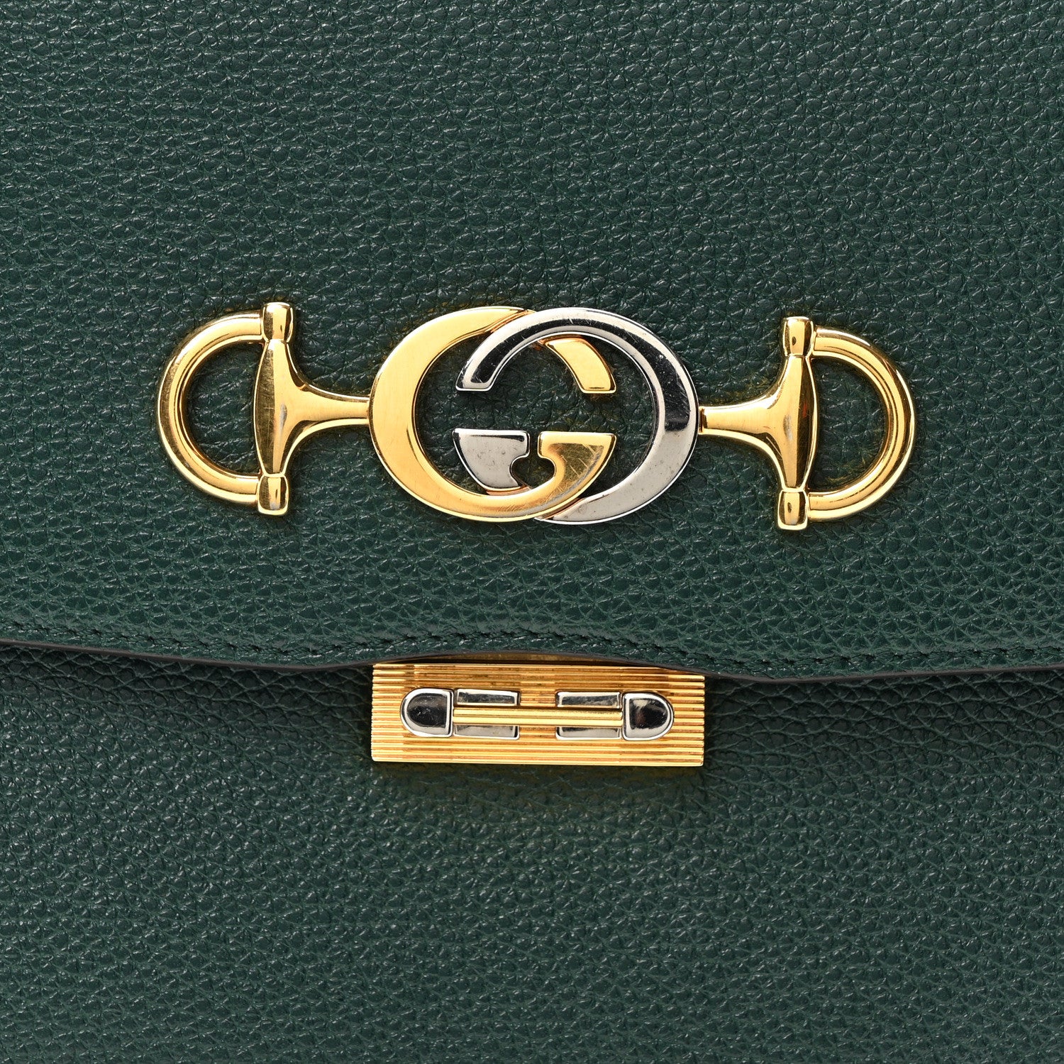 Gucci Grainy Calfskin Small Zumi Shoulder Bag Vintage Green 8 of 10