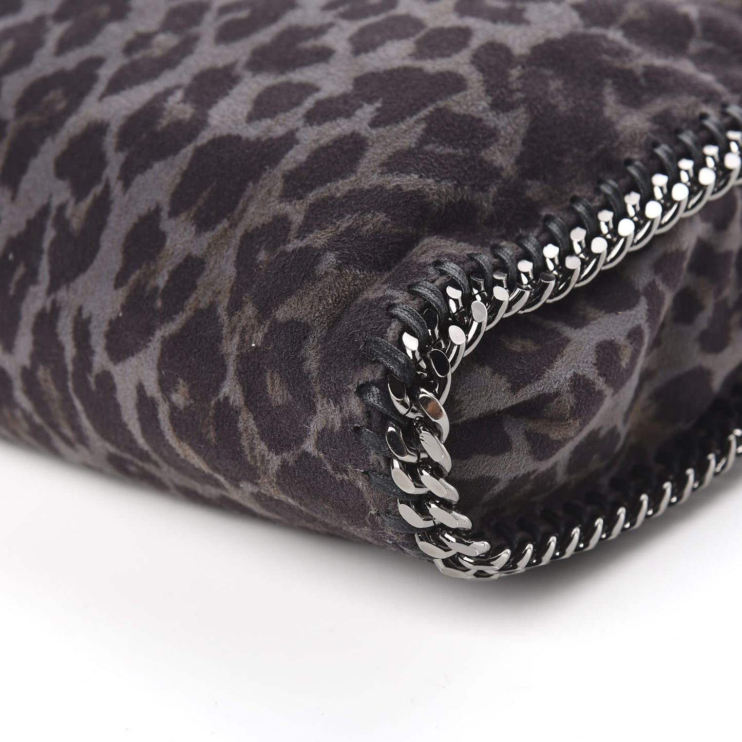 Leopard Shaggy Deer Small Falabella Tote Grey