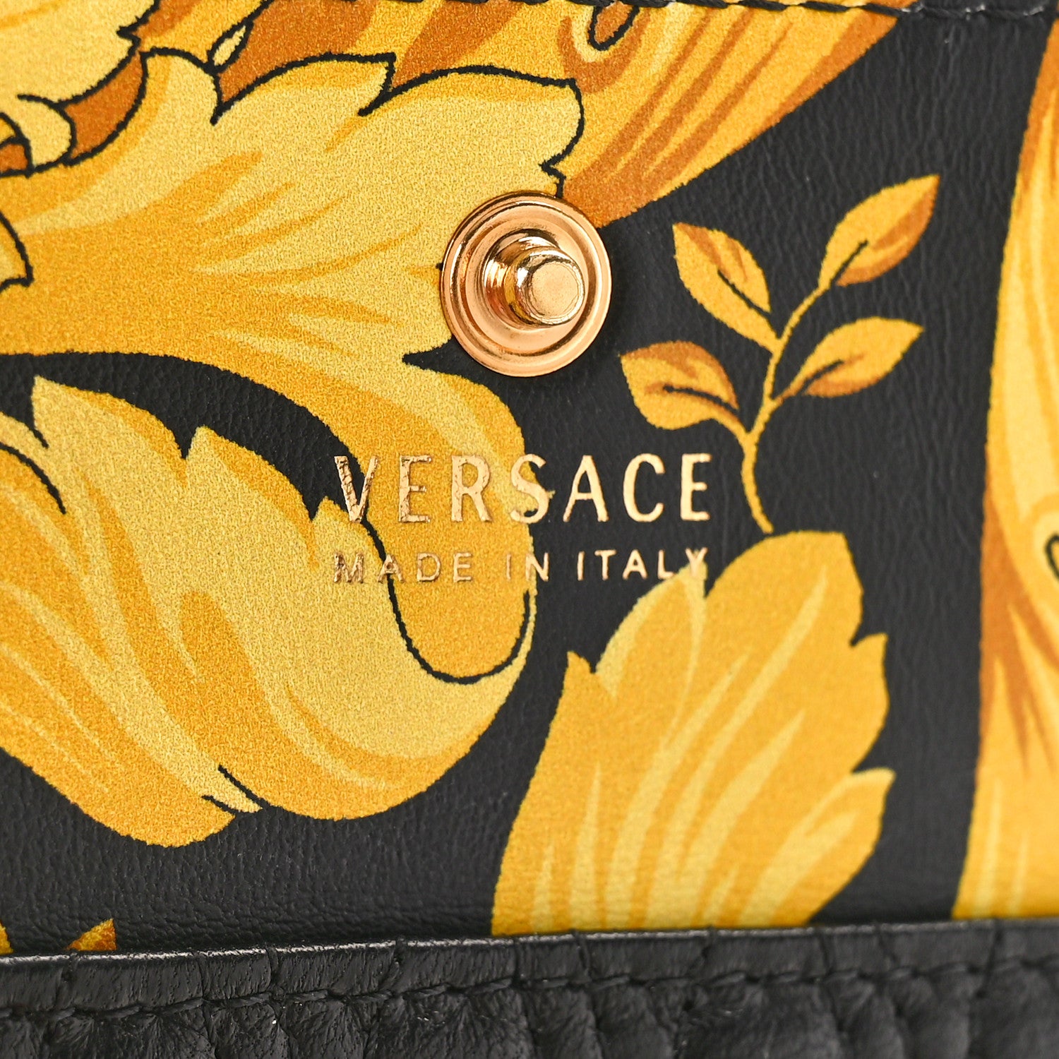 Versace Lambskin Quilted Virtus Chain Card Holder Black 6 of 9