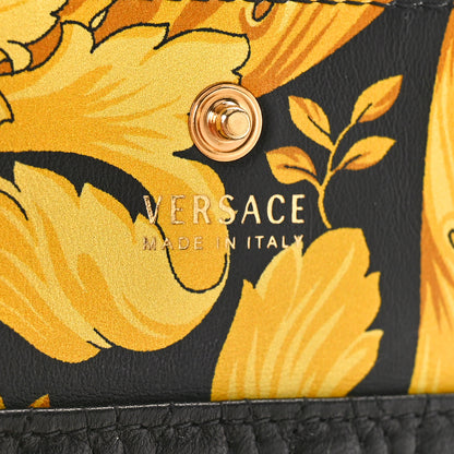 Versace Lambskin Quilted Virtus Chain Card Holder Black 6 of 9