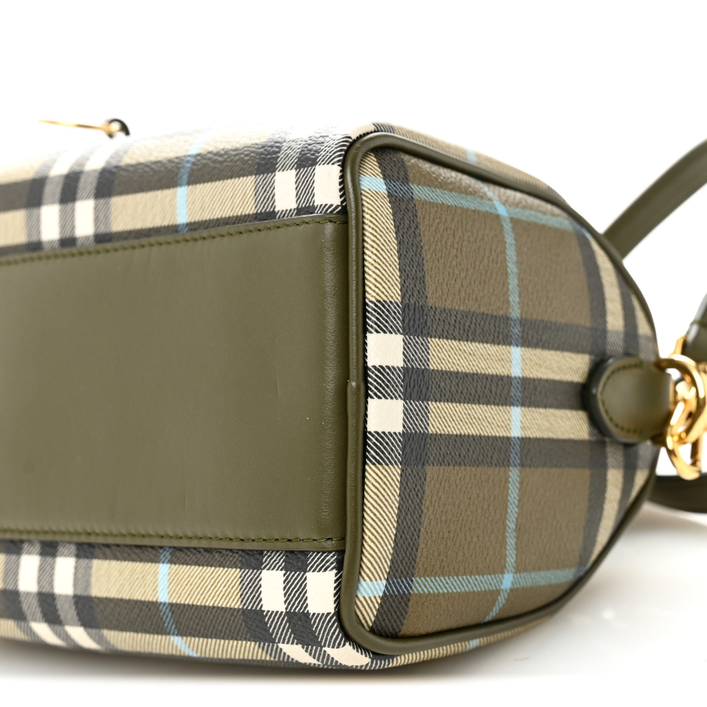 Vintage Check Mini Bowling Bag Olive Green