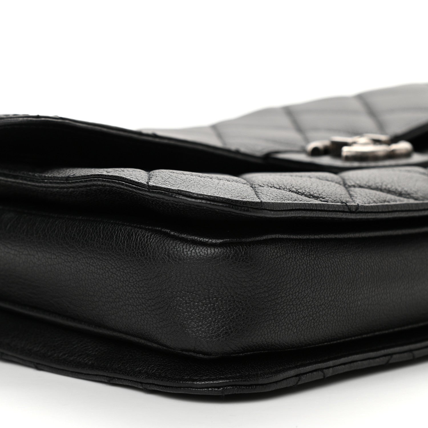 Chanel Goatskin Quilted Large Perfect Edge Flap Black 8 of 11