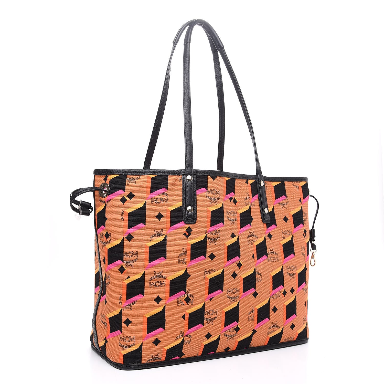MCM Visetos Medium Liz Reversible Shopper Tote Pink 4 of 11
