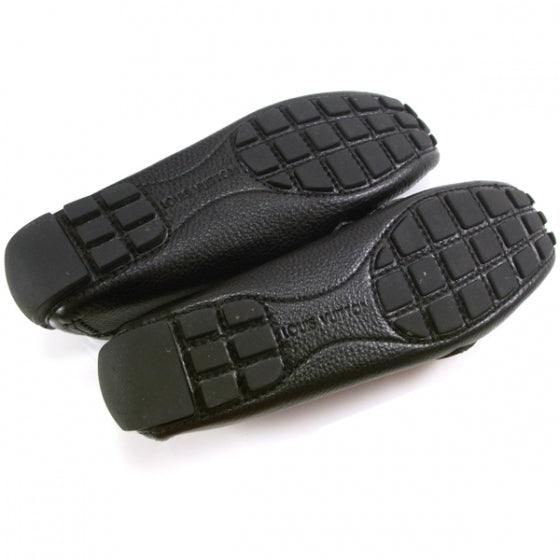 Louis Vuitton Grained Leather Loafers 36 Black 4 of 7