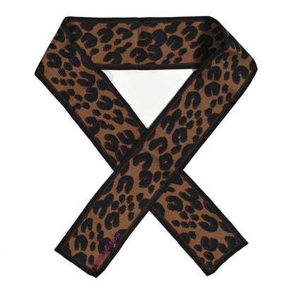 Louis Vuitton Silk Leopard Bandeau Scarf Marron 1 of 4