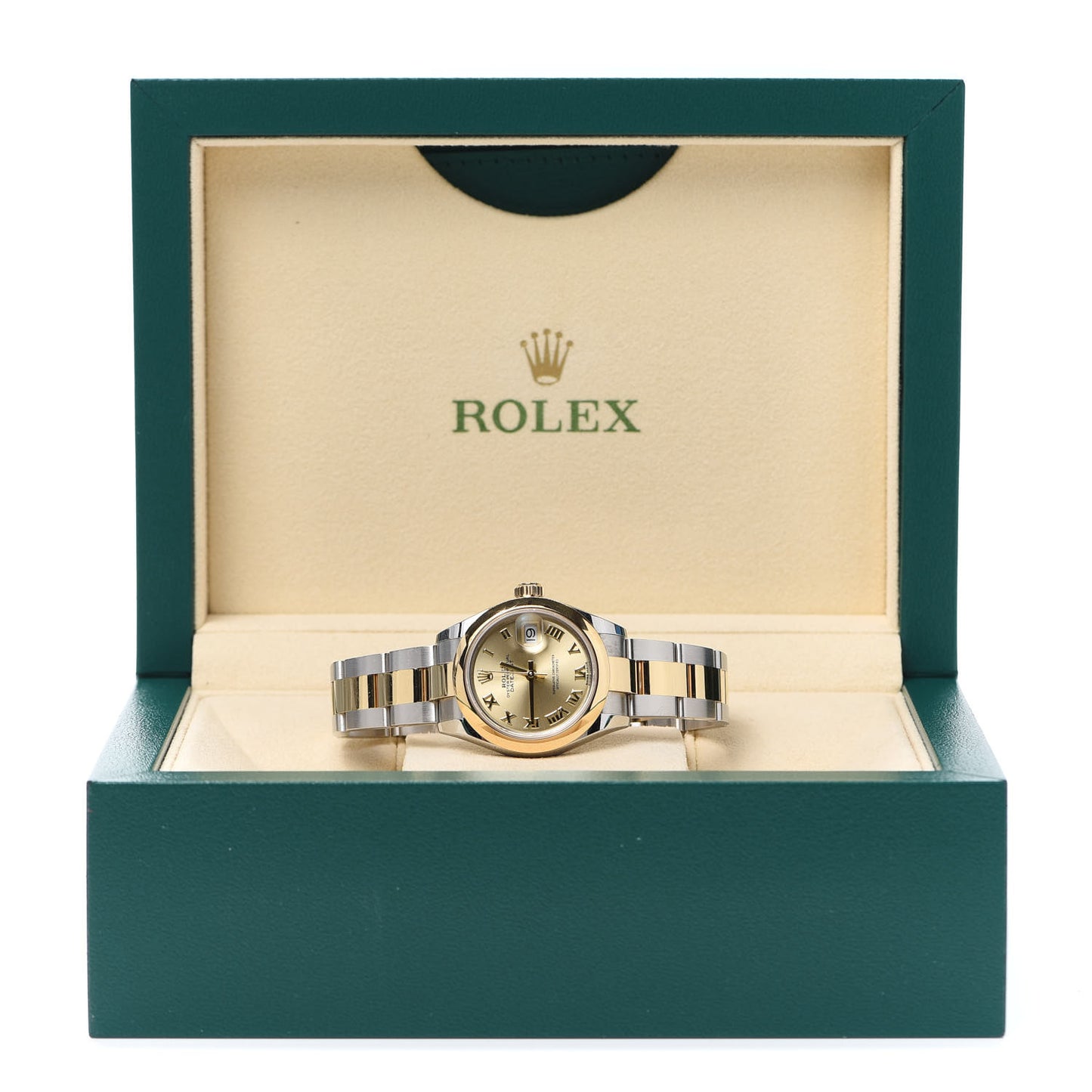 Stainless Steel 18K Yellow Gold 28mm Oyster Perpetual Datejust Watch Champagne Roman 279163