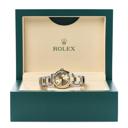 Rolex Stainless Steel 18K Yellow Gold 28mm Oyster Perpetual Datejust Watch Champagne Roman 279163 6 of 6