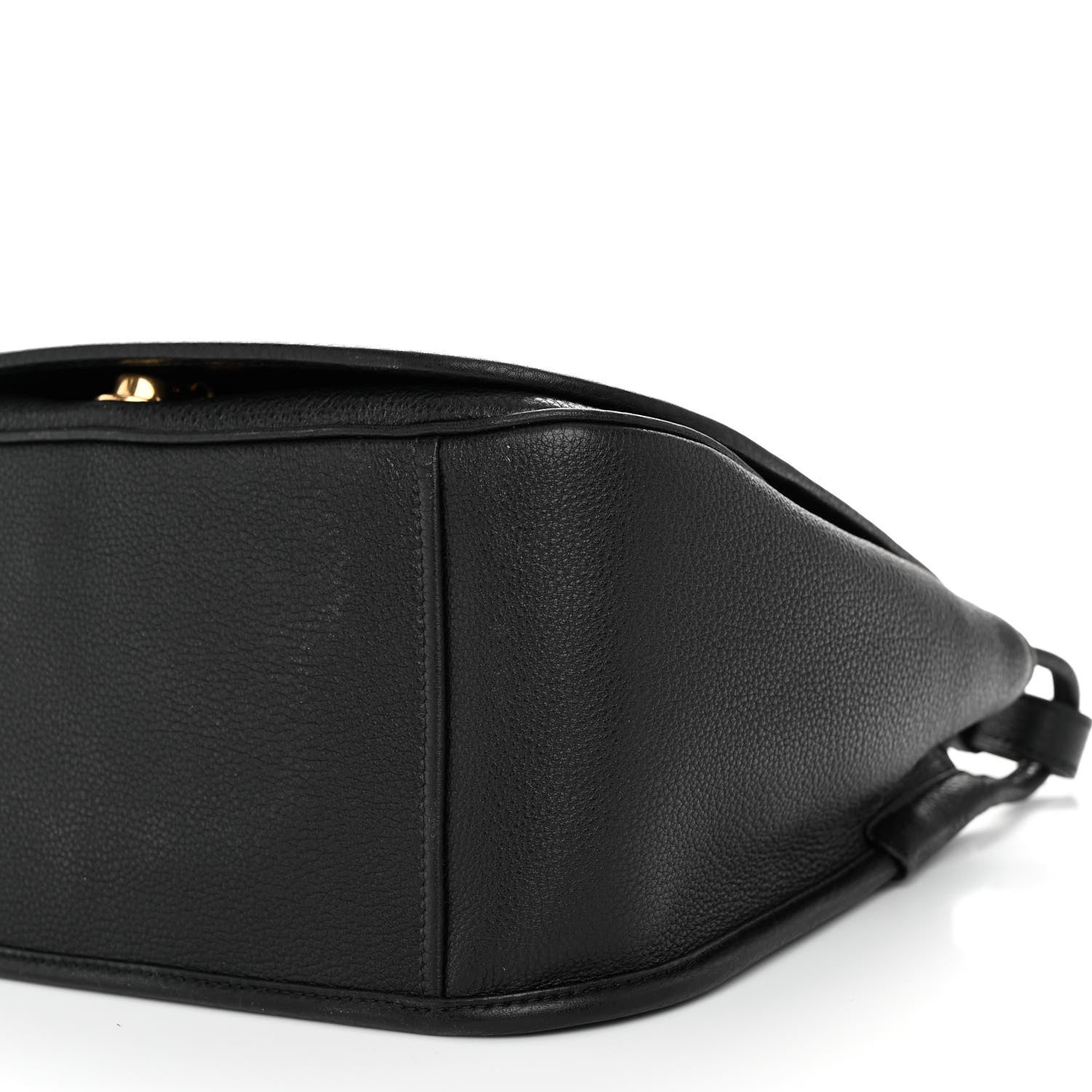 Prada Vitello Daino Embossed Logo Flap Shoulder Bag Black 8 of 8