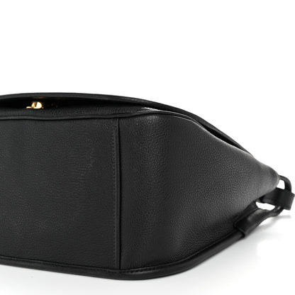 Prada Vitello Daino Embossed Logo Flap Shoulder Bag Black 8 of 8