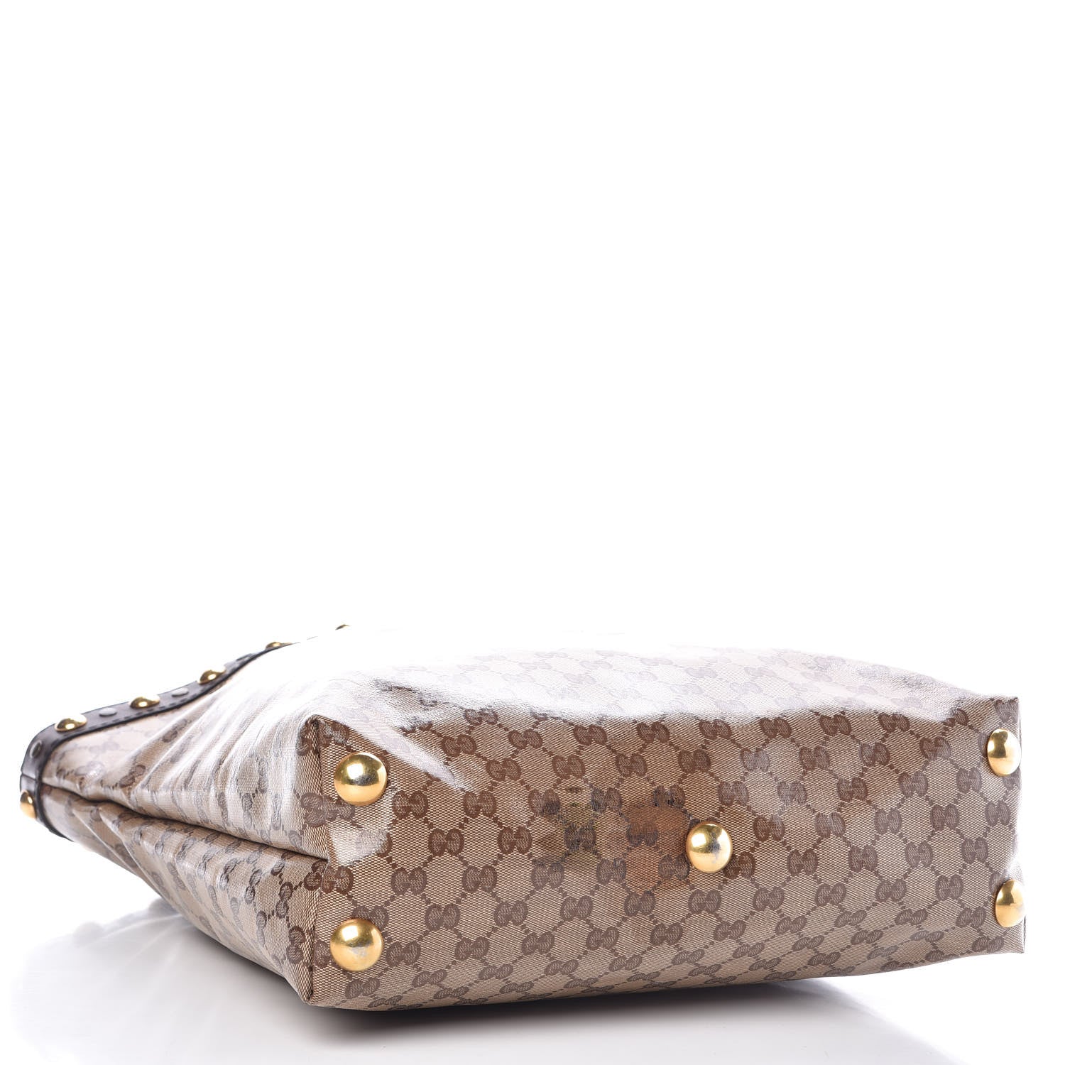 Gucci Crystal Monogram Large Babouska Vertical Shopping Tote Brown 4 of 17