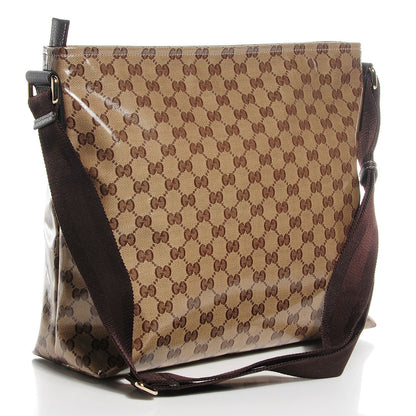 Gucci Crystal Monogram Large Flat Messenger Bag Dark Brown 3 of 8