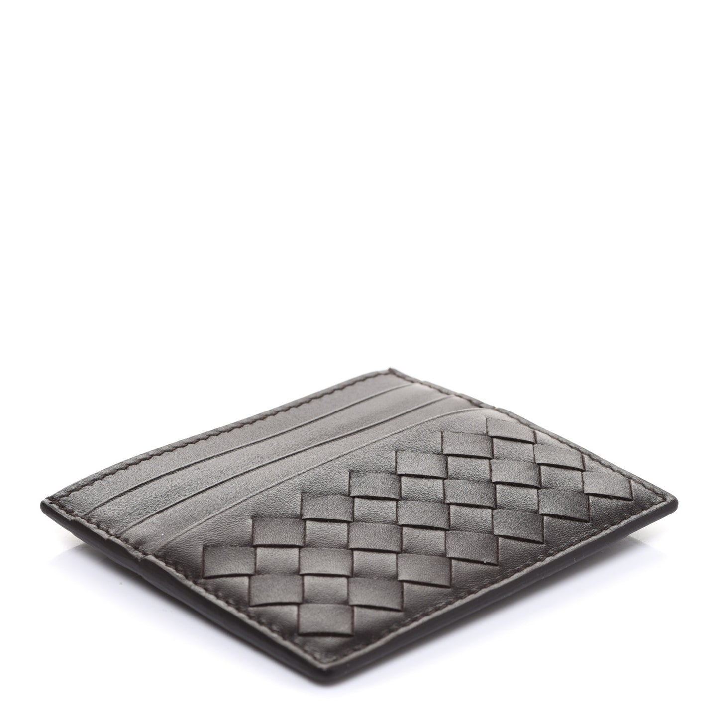 Nappa Intrecciato Card Holder Coffee