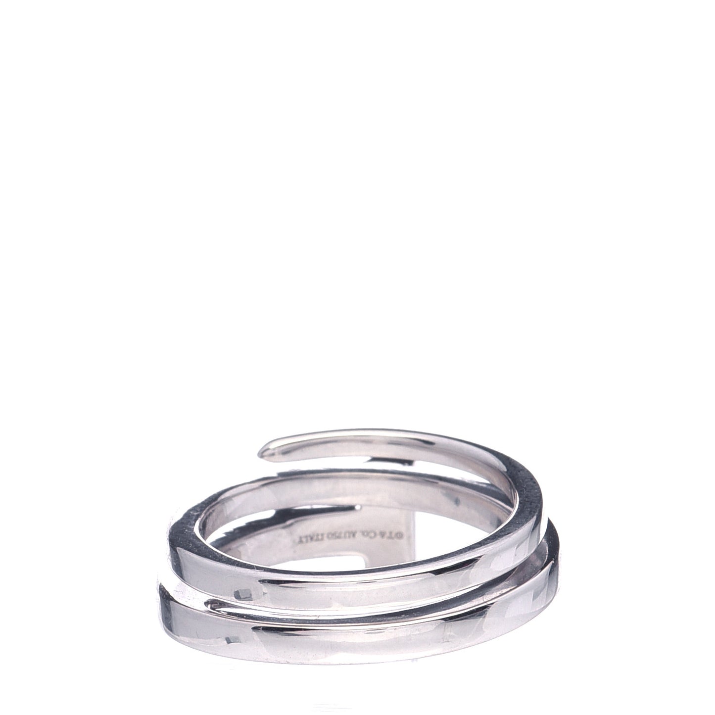 18K White Gold Diamond T Square Wrap Ring 49 4.75