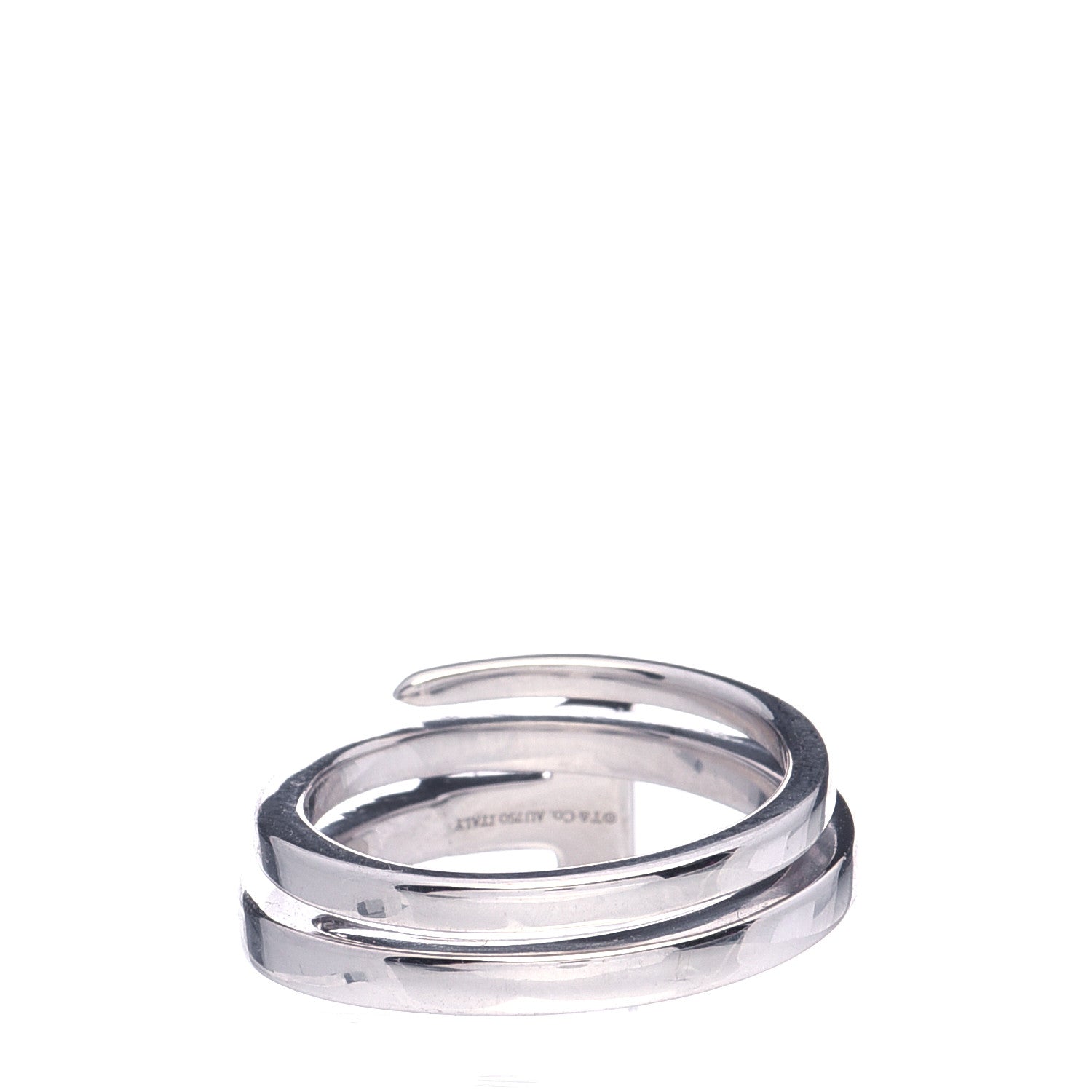 Tiffany 18K White Gold Diamond T Square Wrap Ring 49 4.75 3 of 5