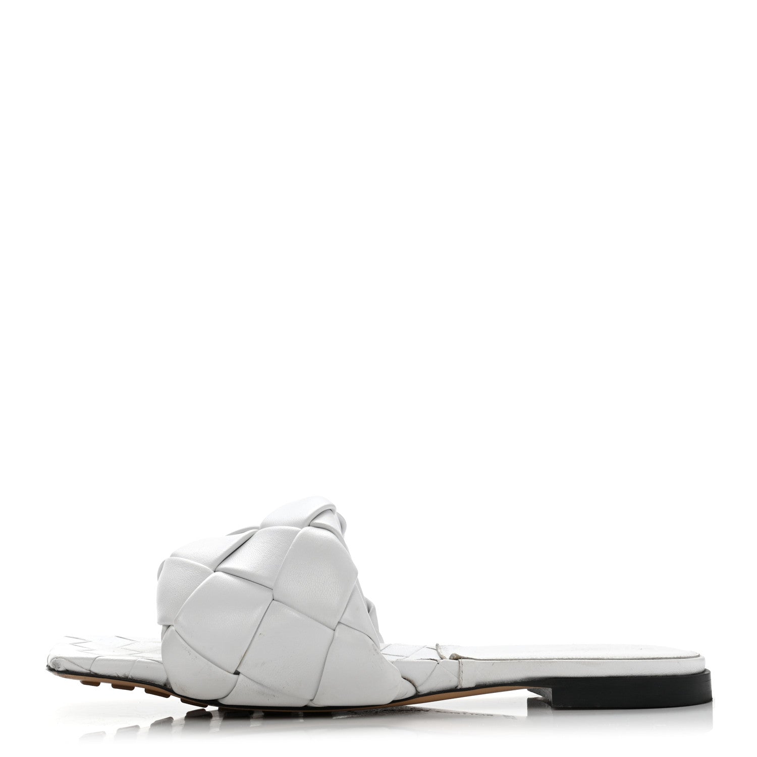 Bottega Veneta Nappa Maxi Intrecciato Lido Flat Sandals 39.5 Optic White 1 of 13