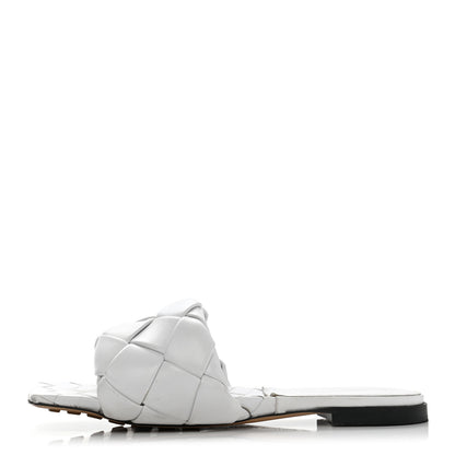 Bottega Veneta Nappa Maxi Intrecciato Lido Flat Sandals 39.5 Optic White 1 of 13