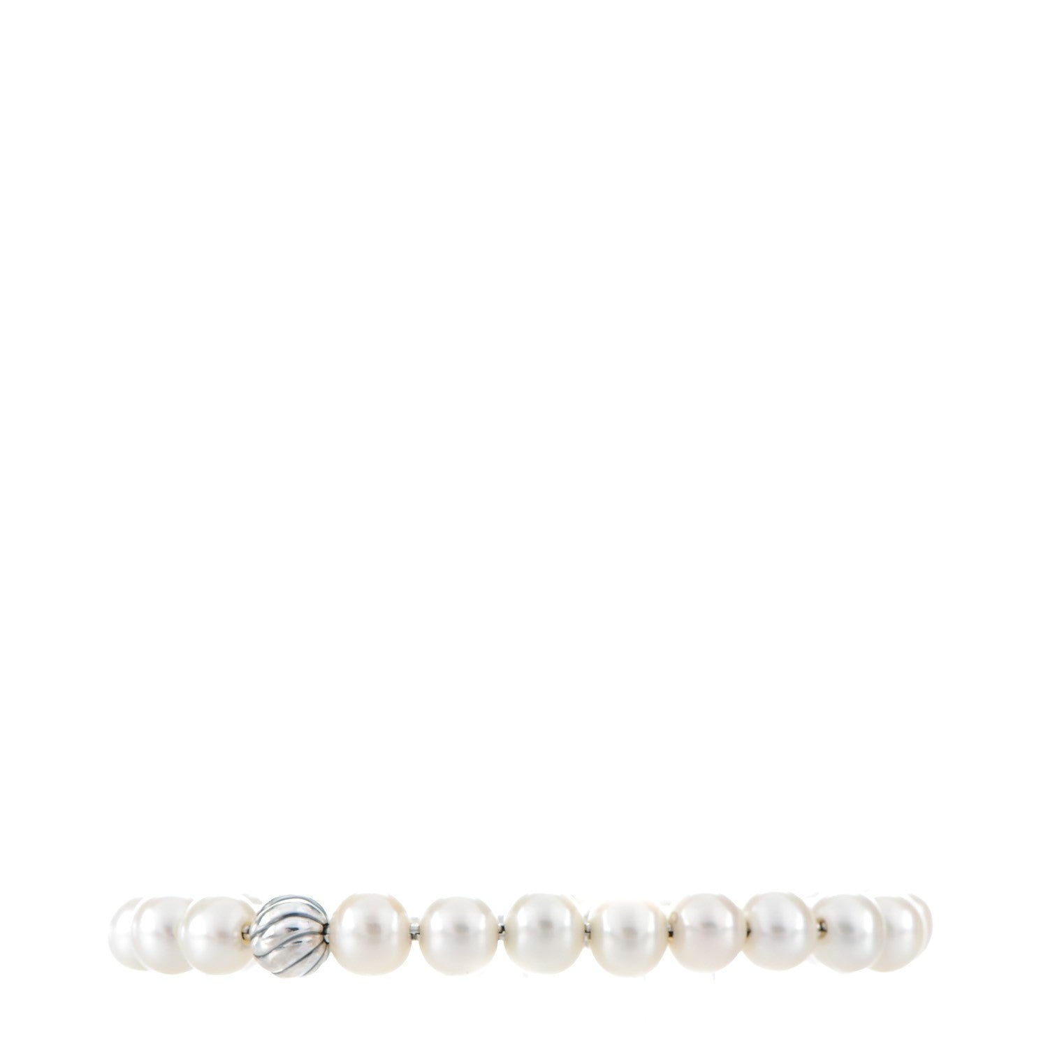 David Yurman Sterling Silver Pearl 8mm Spiritual Bead Bracelet 1 of 5